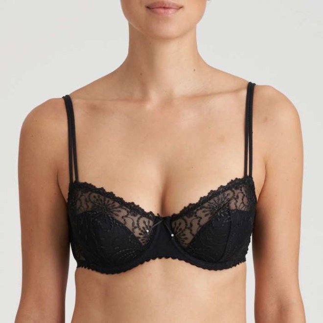 HALF PADDED BALCONY BRA BLACK JANE MARIE JO